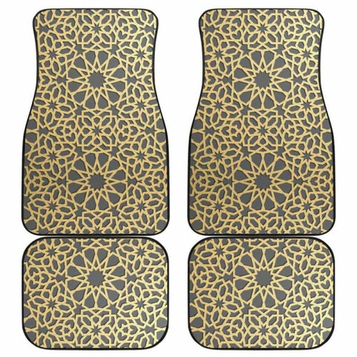 Arabic Star Gold Pattern Front And Back Car Mats
