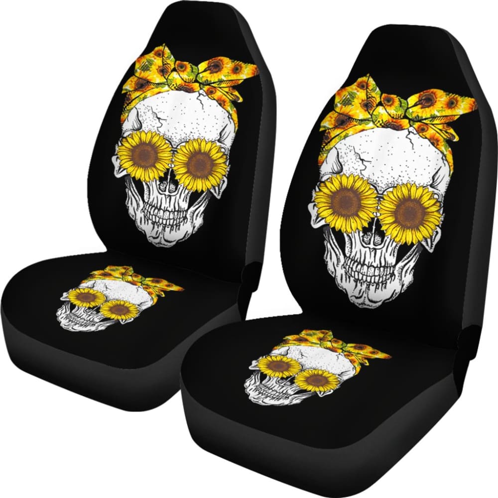 Skull Bandana Sunflower Cute Car Seat Covers