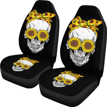 Skull Bandana Sunflower Cute Car Seat Covers