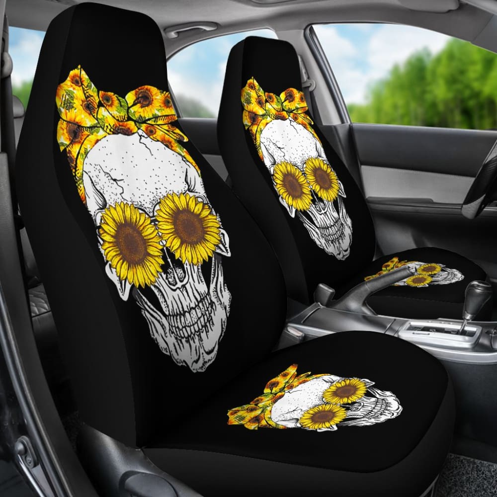Skull Bandana Sunflower Cute Car Seat Covers