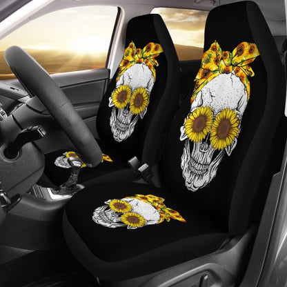 Skull Bandana Sunflower Cute Car Seat Covers