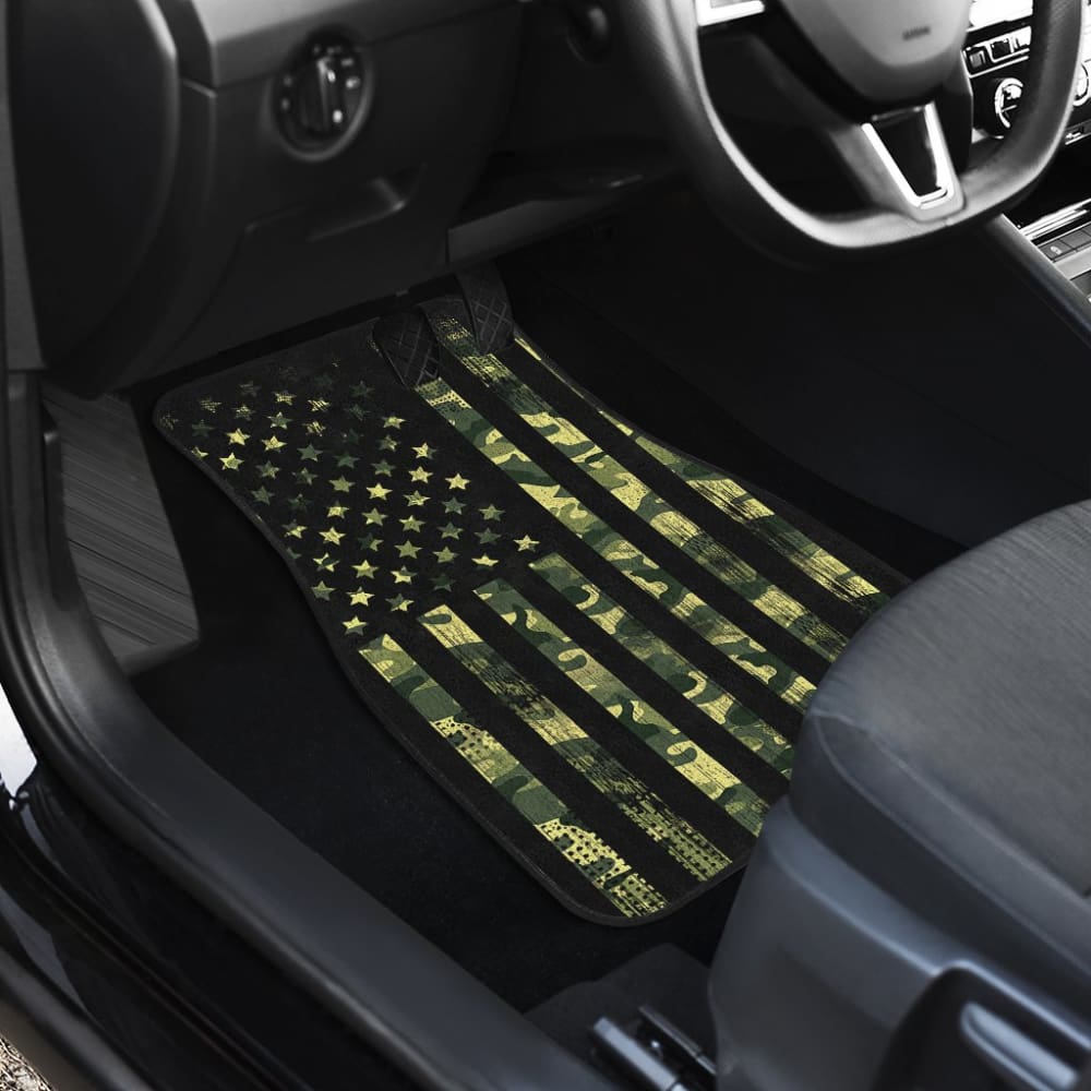 Amazing Thin Green Line American Flag Car Floor Mats