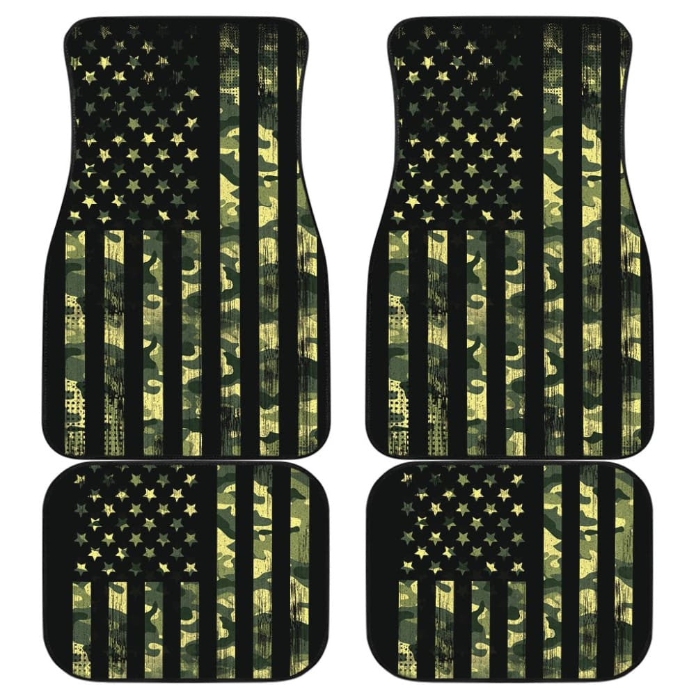 Amazing Thin Green Line American Flag Car Floor Mats