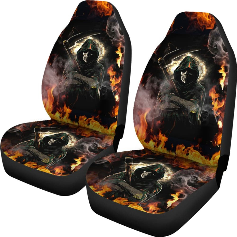 No Way Against Flame Grim Reaper Car Seat Covers
