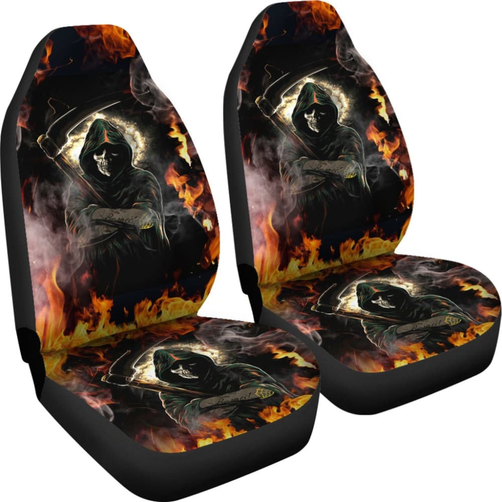 No Way Against Flame Grim Reaper Car Seat Covers