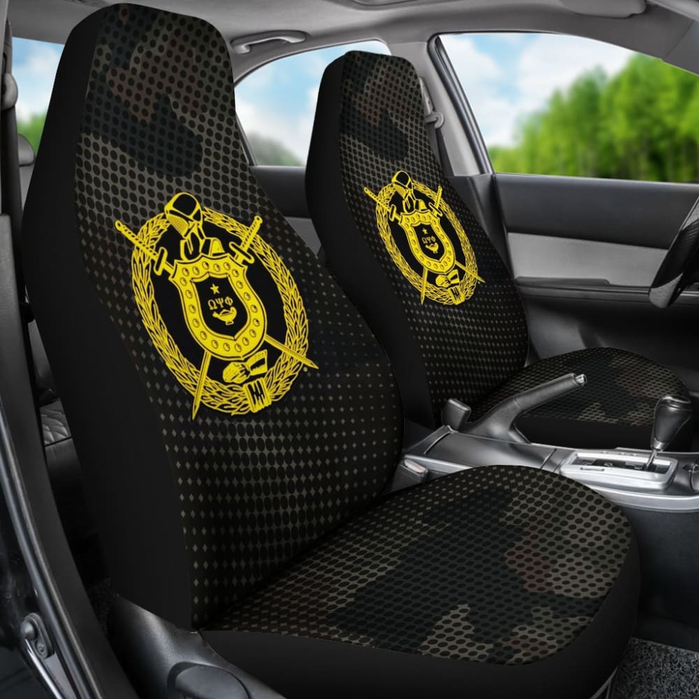 Omega Psi Phi Brown Camo Car Seat Covers