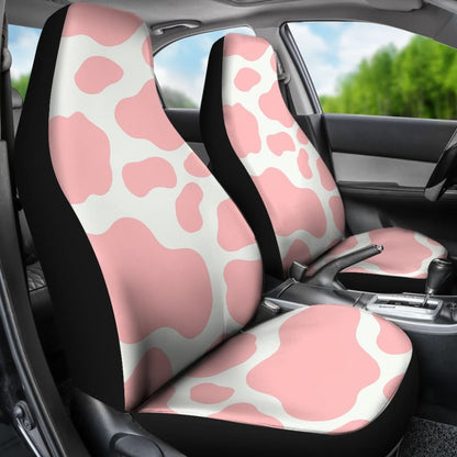 Pink Cow Pattern Print Car Seat Cover