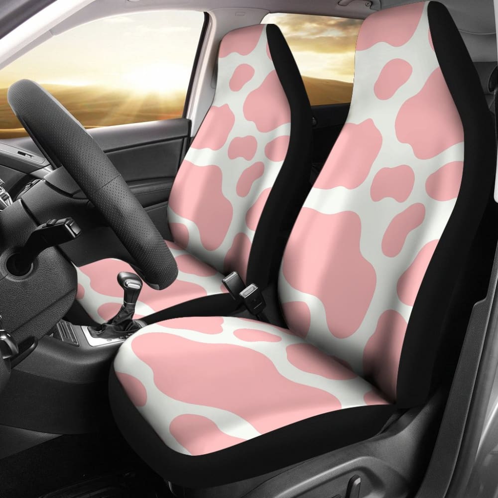 Pink Cow Pattern Print Car Seat Cover