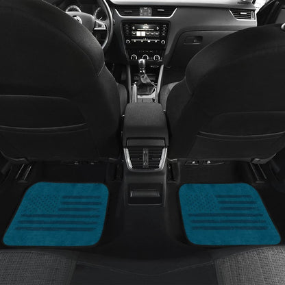 Thin Black Line Blue American Flag Car Floor Mats