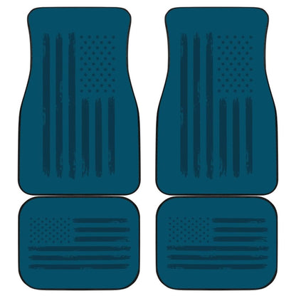 Thin Black Line Blue American Flag Car Floor Mats