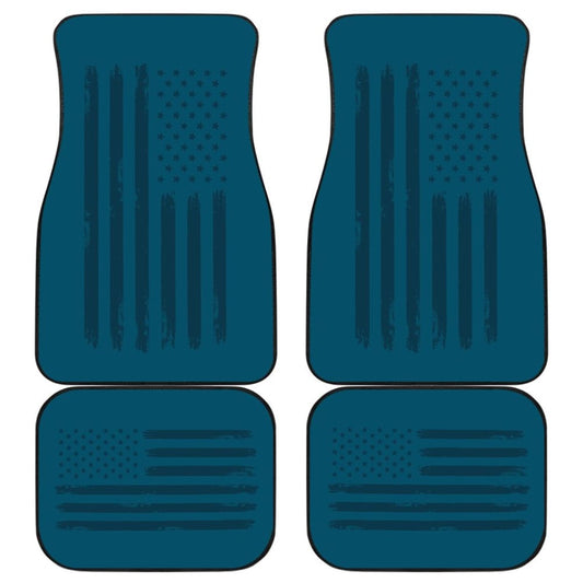 Thin Black Line Blue American Flag Car Floor Mats