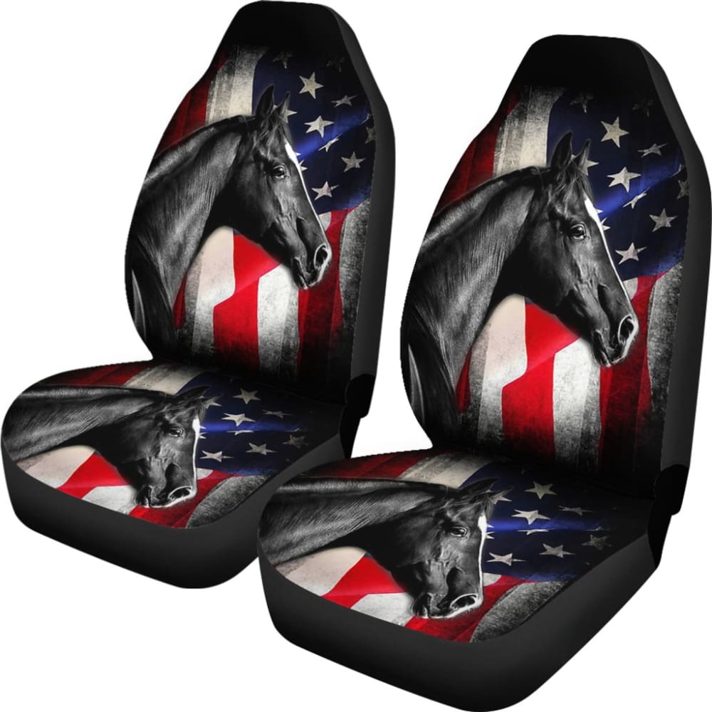 American Flag Horse Gift Who Loves Horse Car Seat Covers