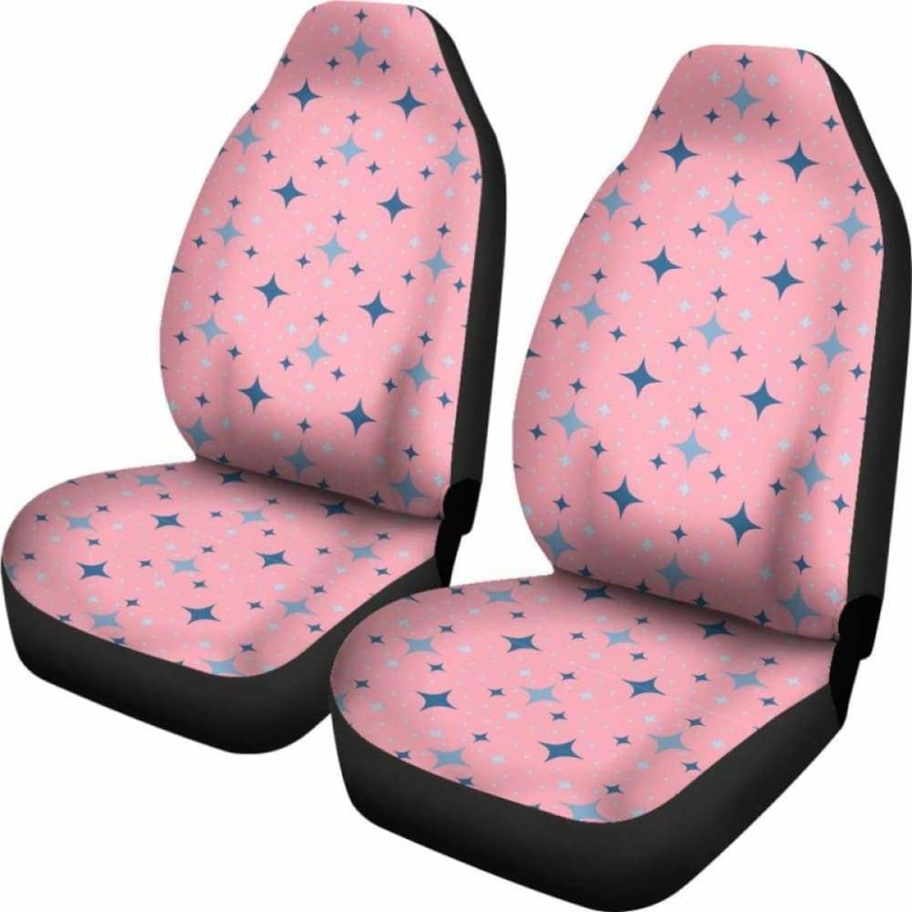Pink With Retro Stars Pattern Car Seat Covers