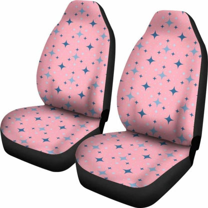 Pink With Retro Stars Pattern Car Seat Covers