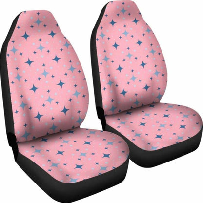 Pink With Retro Stars Pattern Car Seat Covers