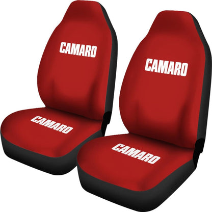 Red Camaro White Letter Car Seat Covers