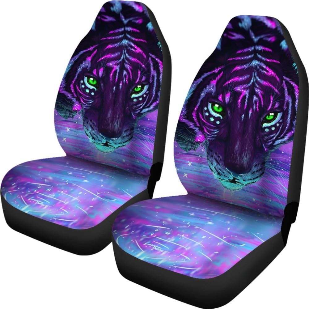 Digital Magical River Tiger Face Car Seat Covers