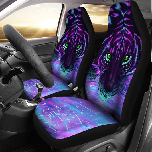 Digital Magical River Tiger Face Car Seat Covers