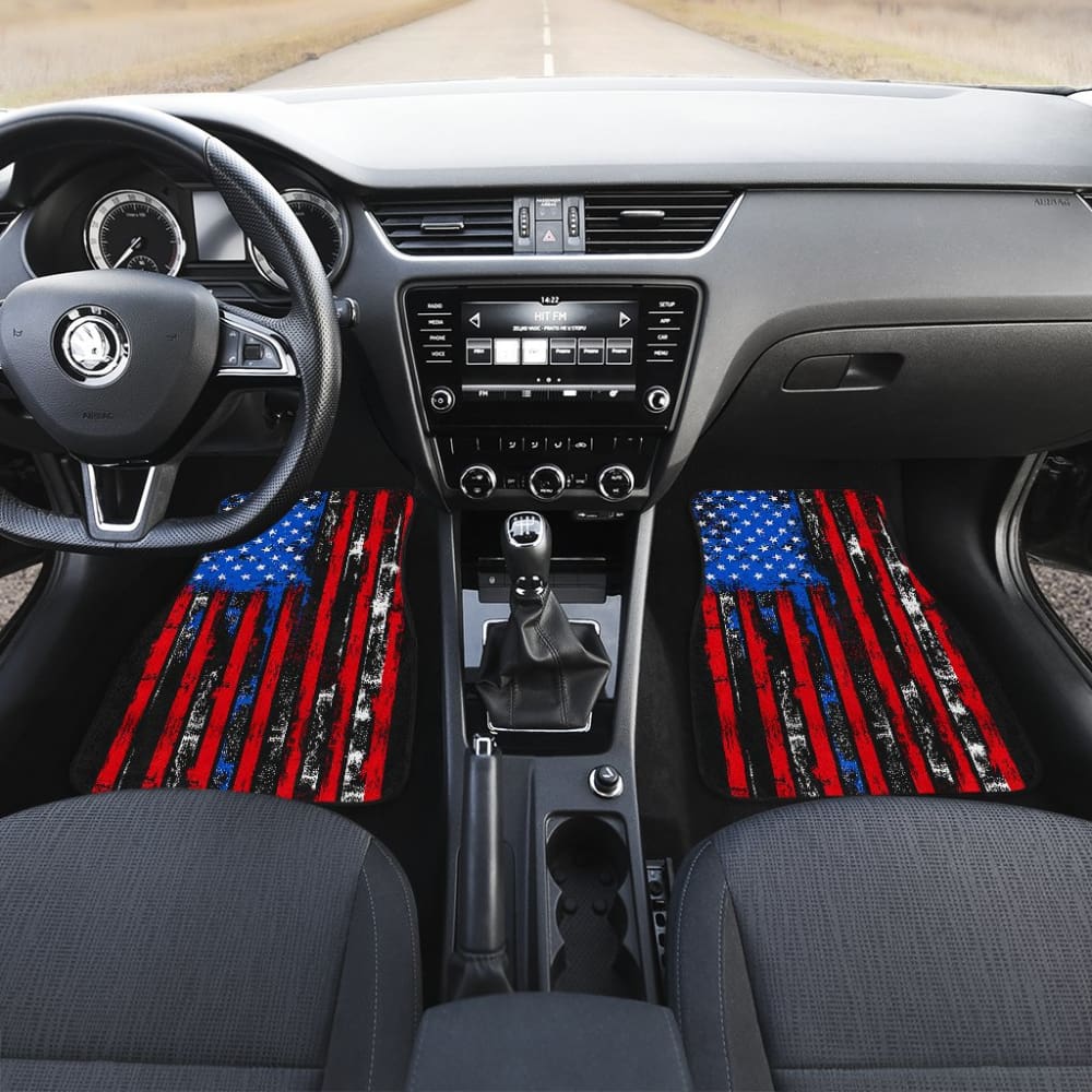 Amazing Thin Red Line American Flag Car Floor Mats