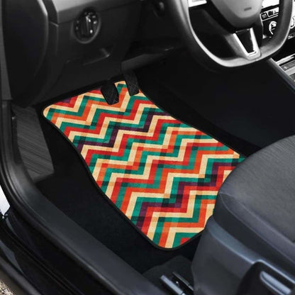 Zigzag  Chevron Colorful Pattern Front And Back Car Mats