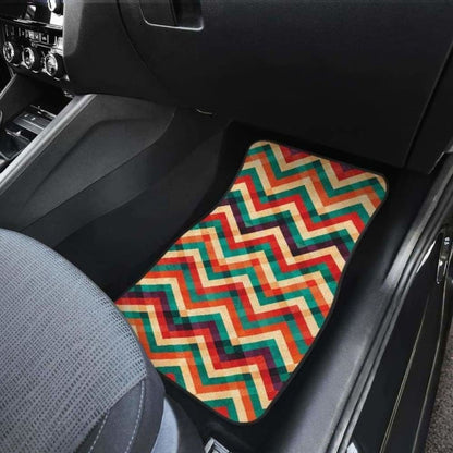 Zigzag  Chevron Colorful Pattern Front And Back Car Mats