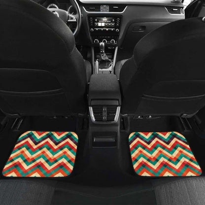 Zigzag  Chevron Colorful Pattern Front And Back Car Mats