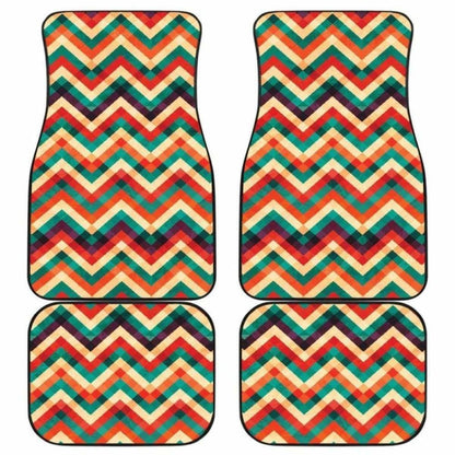 Zigzag  Chevron Colorful Pattern Front And Back Car Mats