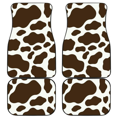 Brown Cowhide Printed Car Floor Mats