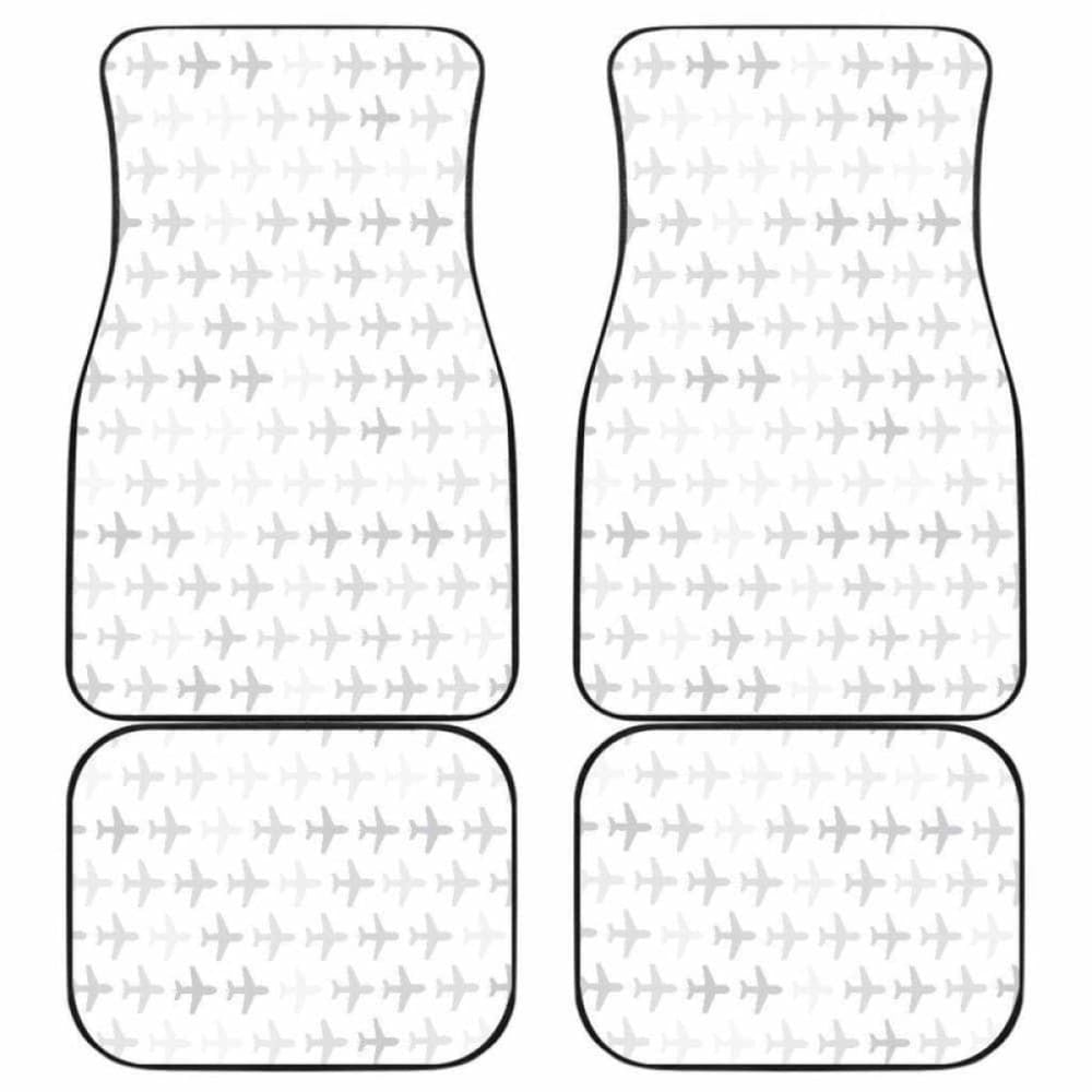 Airplane Print Pattern Front And Back Car Mats