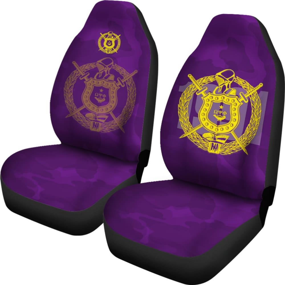 Omega Psi Phi Fraternity Car Seat Covers Camouflage
