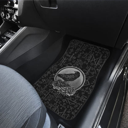 Amazing Viking Odin Raven Floral Rune Symbols Car Floor Mats