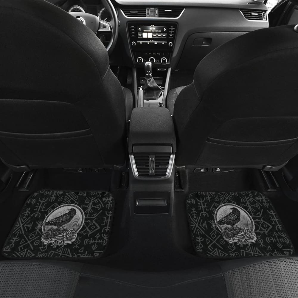 Amazing Viking Odin Raven Floral Rune Symbols Car Floor Mats