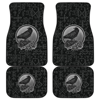 Amazing Viking Odin Raven Floral Rune Symbols Car Floor Mats