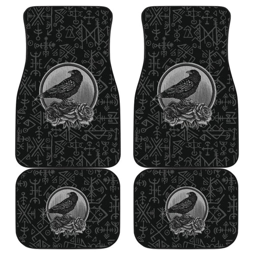 Amazing Viking Odin Raven Floral Rune Symbols Car Floor Mats
