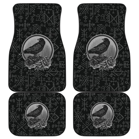 Amazing Viking Odin Raven Floral Rune Symbols Car Floor Mats