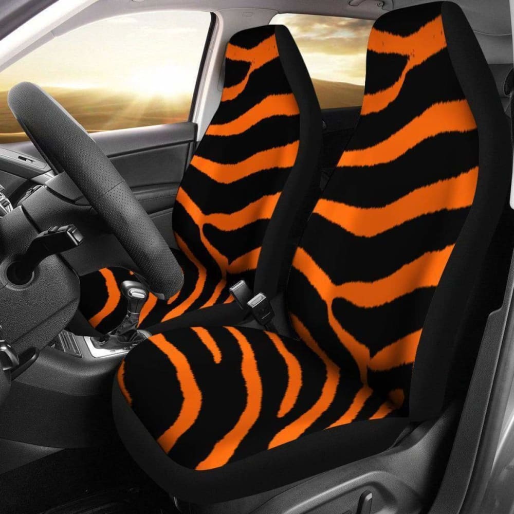 Zebra Orange Design Seat Covers