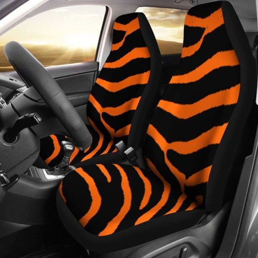 Zebra Orange Design Seat Covers