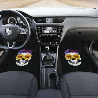 Sunflower Skull Galaxy Bandana Car Floor Mats