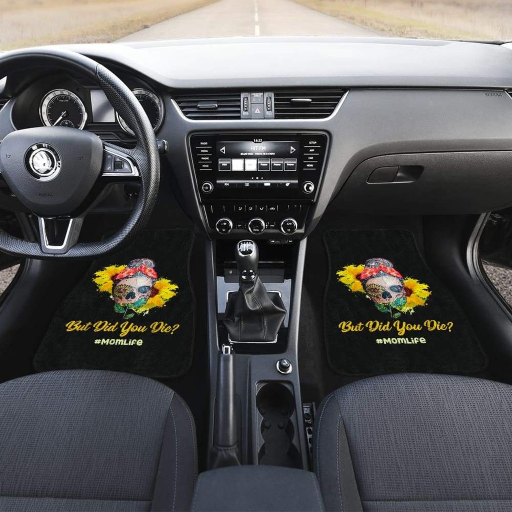 But Did You Die Mom Life Skull Bandana Sunflower Lovers Car Floor Mats