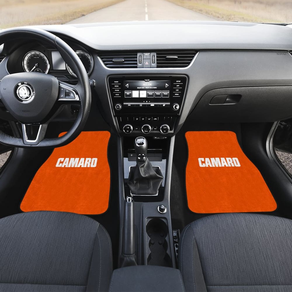 Orange Camaro White Letter Car Floor Mats