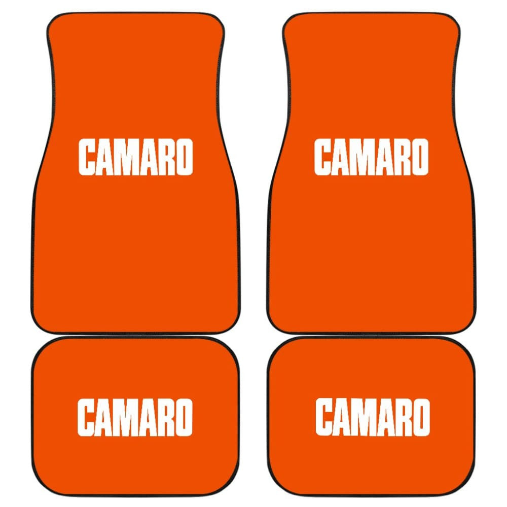 Orange Camaro White Letter Car Floor Mats