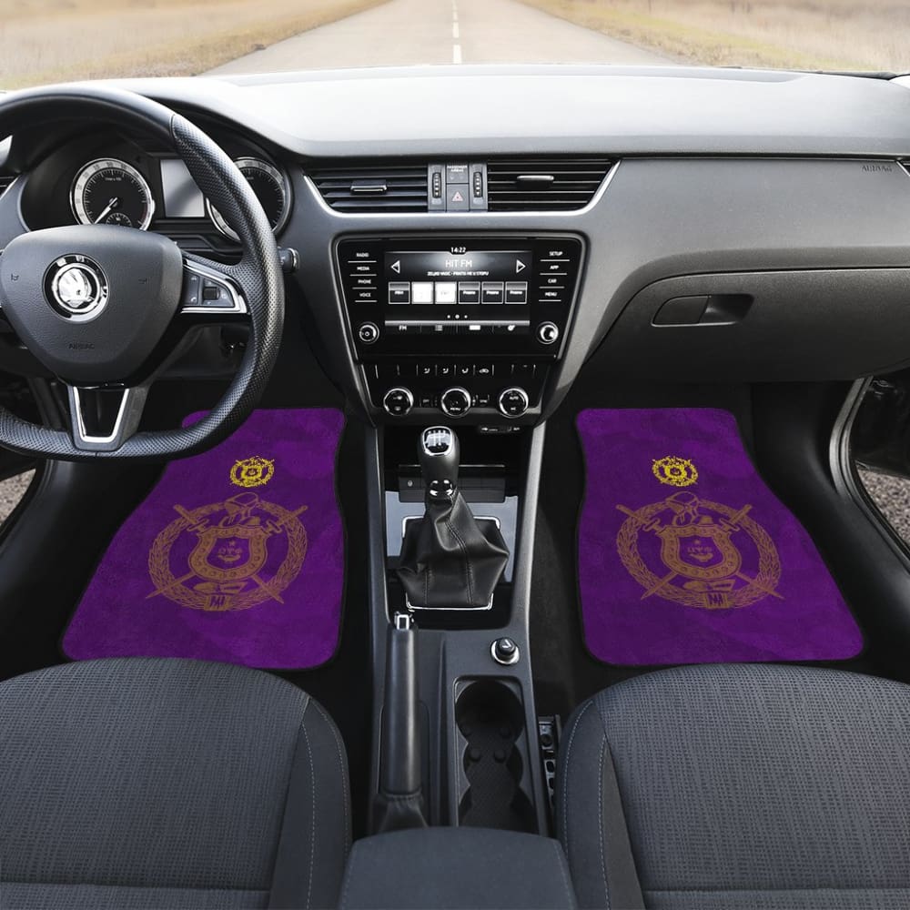 Omega Psi Phi Crest Purple Camouflage Car Floor Mats