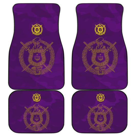 Omega Psi Phi Crest Purple Camouflage Car Floor Mats