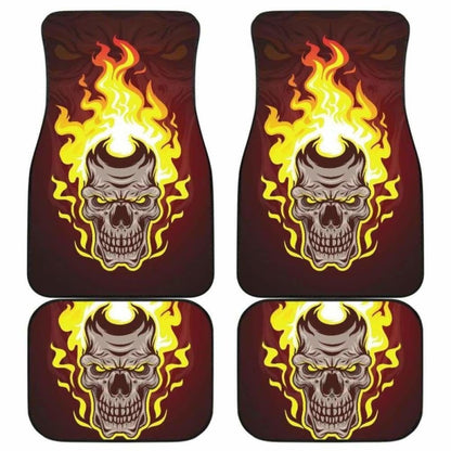 Set Of Pcs Flaming Skull Car Mats