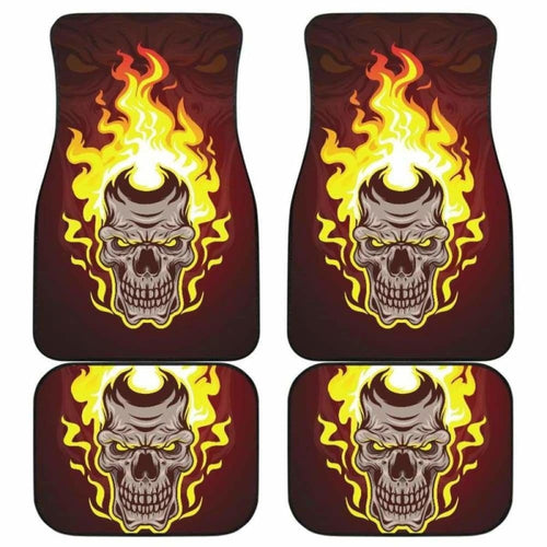 Set Of Pcs Flaming Skull Car Mats