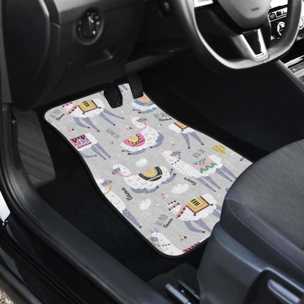 Cute Llama Alpaca Pattern Front And Back Car Mats