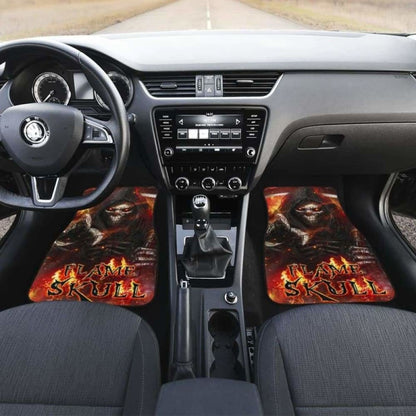 Set Of Pcs Flaming Skull Car Mats