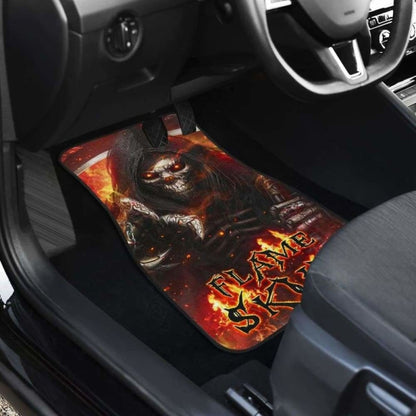 Set Of Pcs Flaming Skull Car Mats