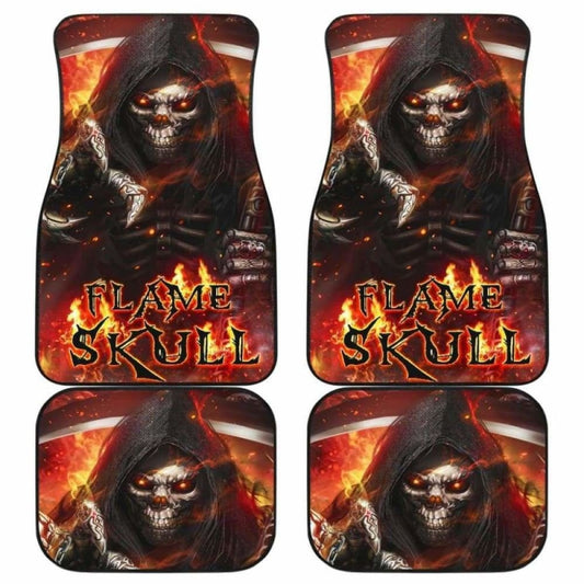 Set Of Pcs Flaming Skull Car Mats