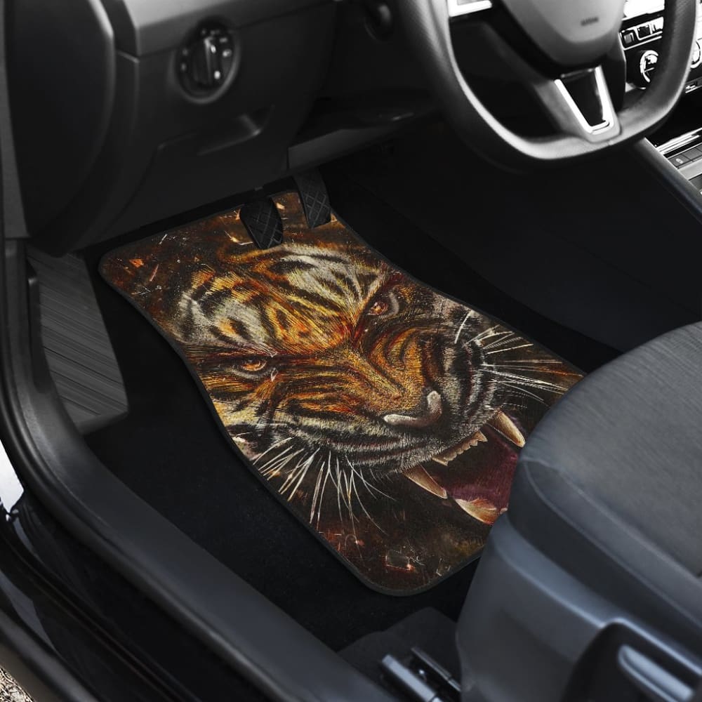 Angry Tiger Roar Car Floor Mats